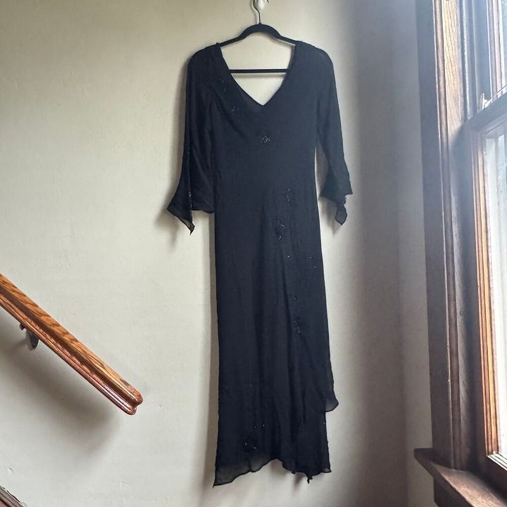 VTG Silk Embellished Morticia Dress
